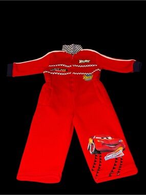 Red Lightning McQueen Fleece Jumpsuit Size 2T